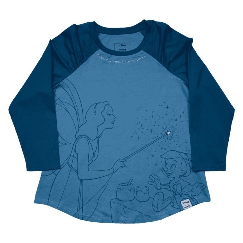 Disney Loungefly Pinocchio Blue Fairy Raglan Tee Unisex Size XL WDSH0155S NWT